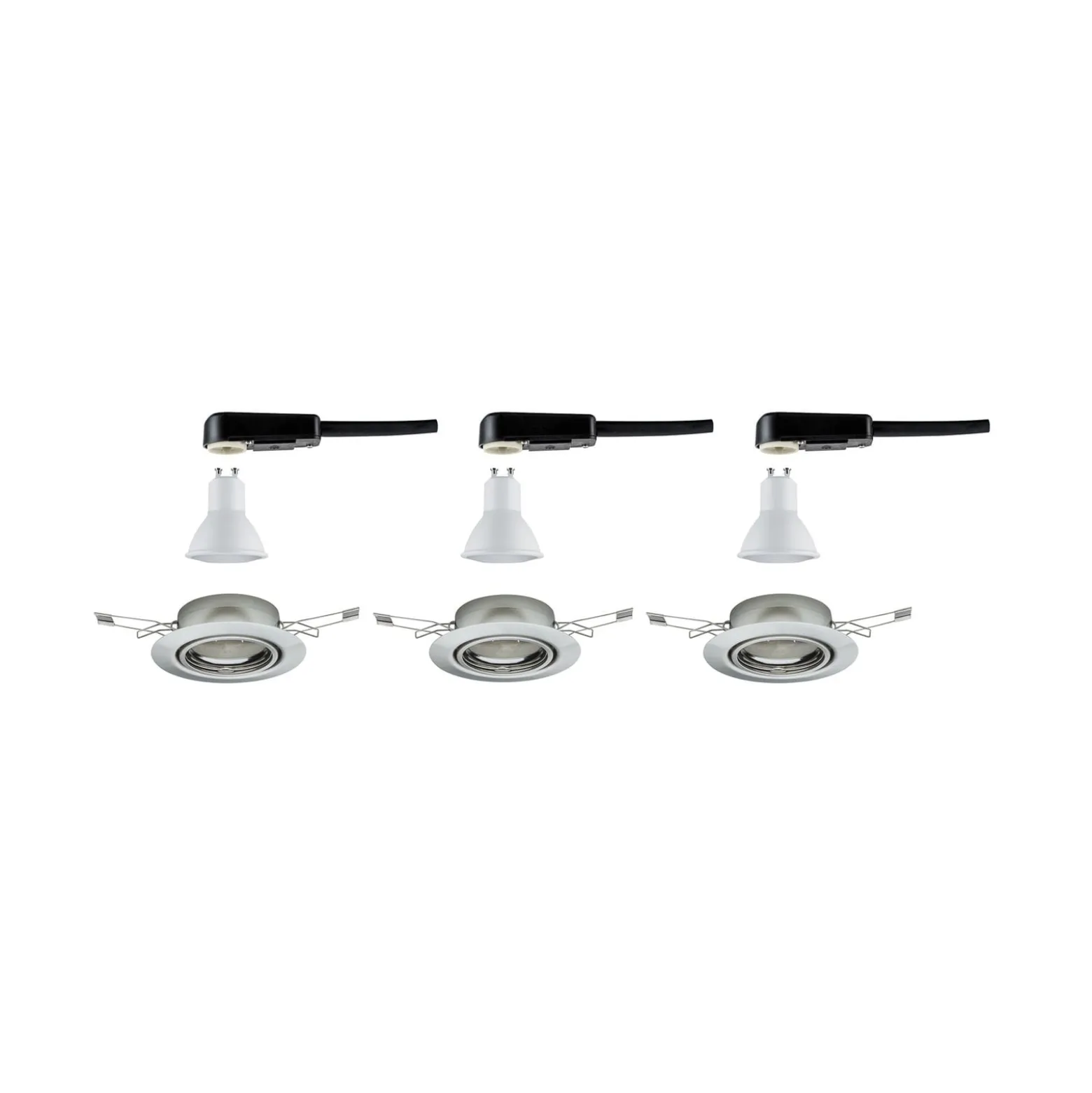 Paulmann Base GU10-Einbaustrahler 3er-Set, eisen