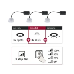 Paulmann Choose Coin LED 3-Step-dim 100° 2700K 3er