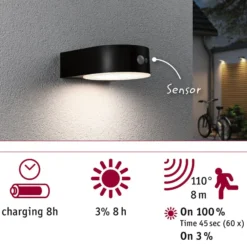 Paulmann Eileen Solar-LED-Außenwandlampe Sensor