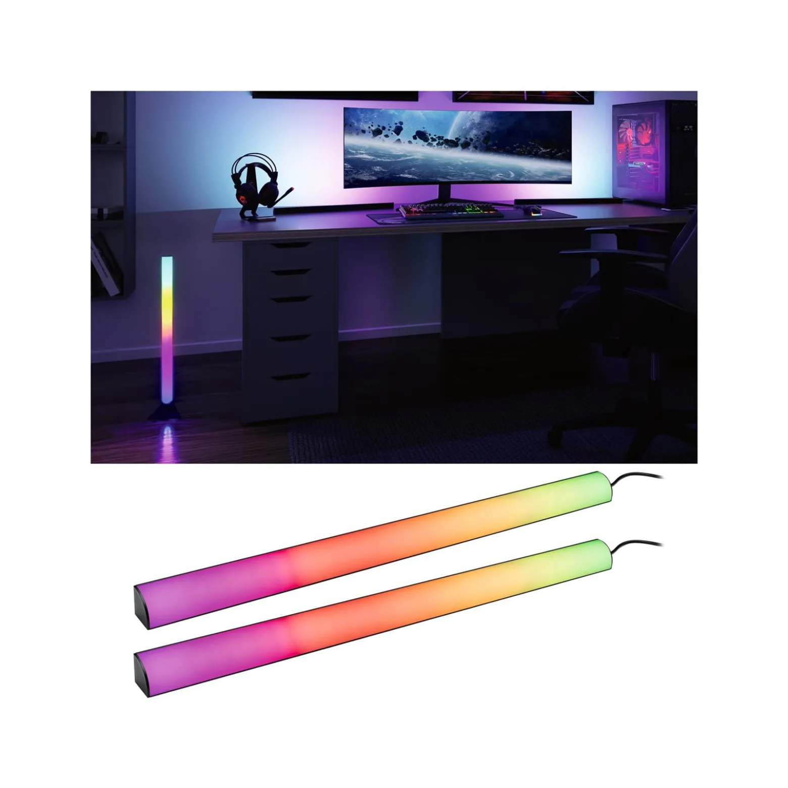Paulmann EntertainLED Lightbar, RGB, 60cm, 2er-Set