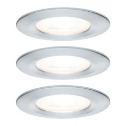 Paulmann 3er Spot Nova rund starr, alu, IP44, GU10 dimmbar