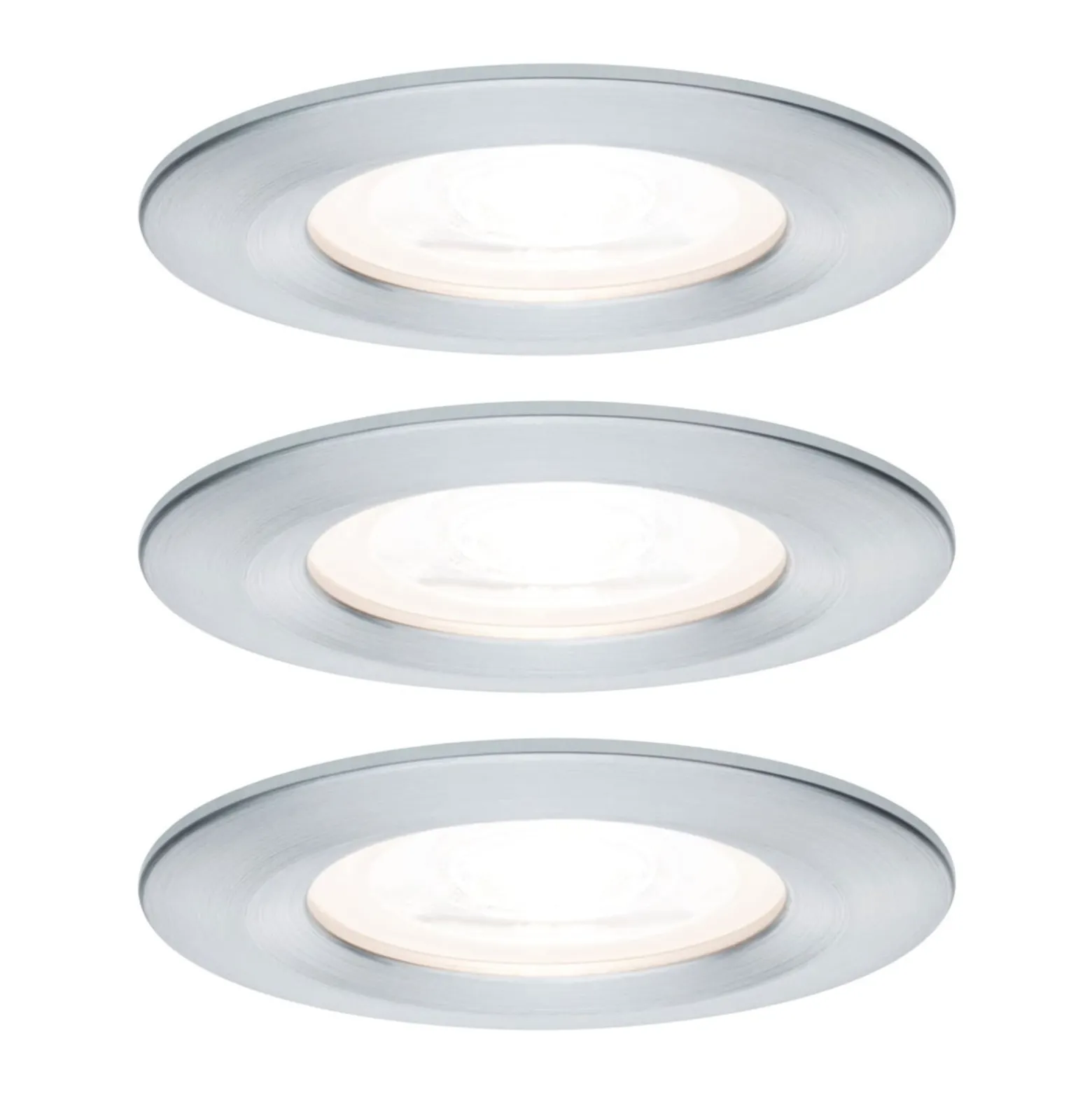 Paulmann 3er Spot Nova rund starr, alu, IP44, GU10 dimmbar