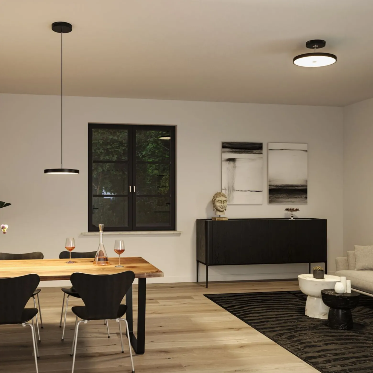 Paulmann Hildor LED-Deckenlampe 3-step-dim schwarz