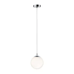 Paulmann Hängelampe Globe, weiß satiniert/chrom Ø 20 cm IP44