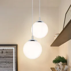 Paulmann Hängelampe Globe, weiß satiniert/chrom Ø 20 cm IP44