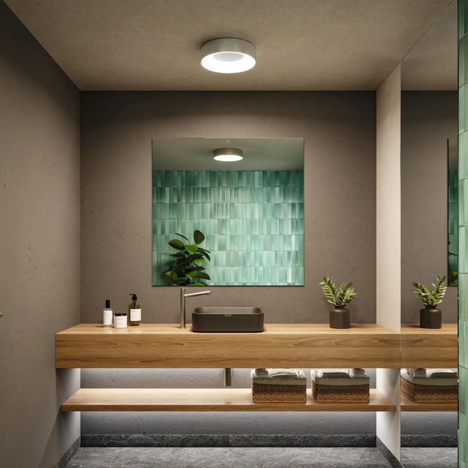 Paulmann HomeSpa Casca LED-Deckenlampe, weiß/Alu, IP44