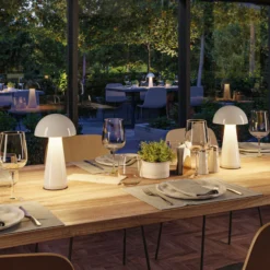 Paulmann LED-Akku-Tischleuchte Onzo, weiß, Kunststoff, IP44