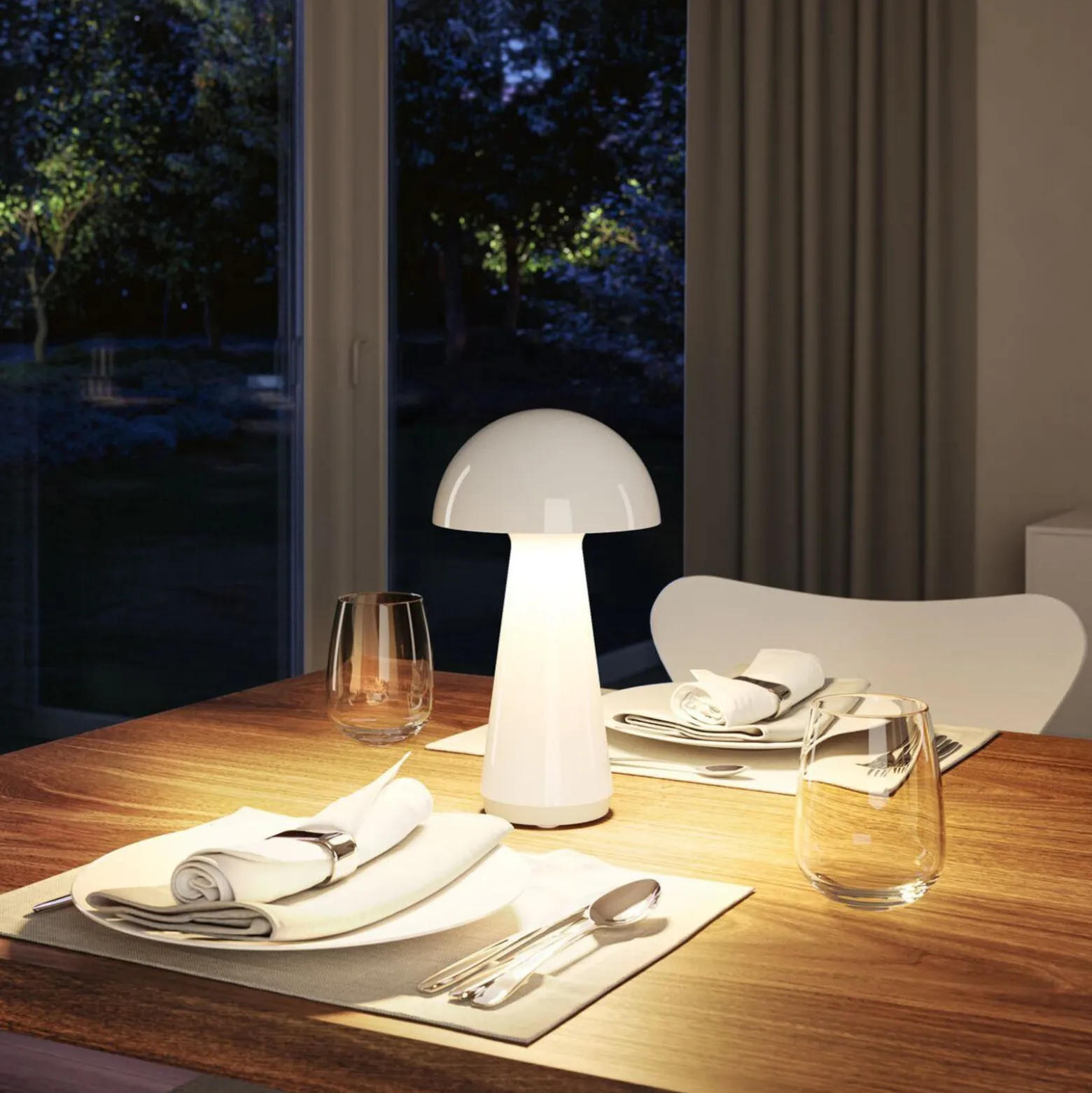 Paulmann LED-Akku-Tischleuchte Onzo, weiß, Kunststoff, IP44