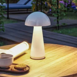 Paulmann LED-Akku-Tischleuchte Onzo, weiß, Kunststoff, IP44