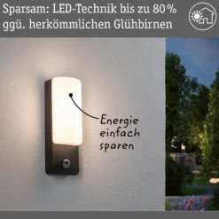 Paulmann LED-Außenwandlampe Bonnie, Alu, anthrazit, Sensor