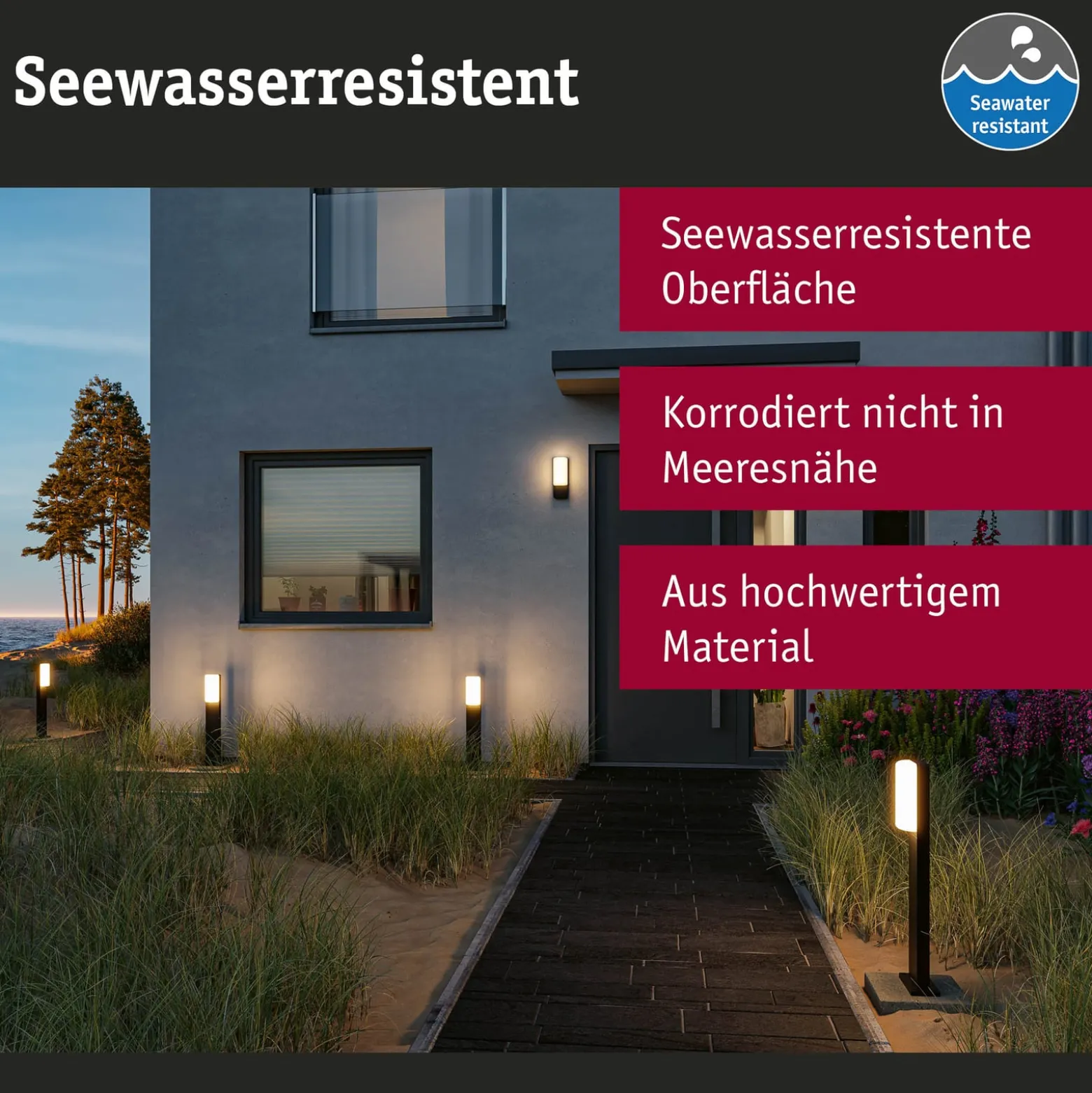 Paulmann LED-Außenwandlampe Bonnie, Alu, anthrazit, Sensor