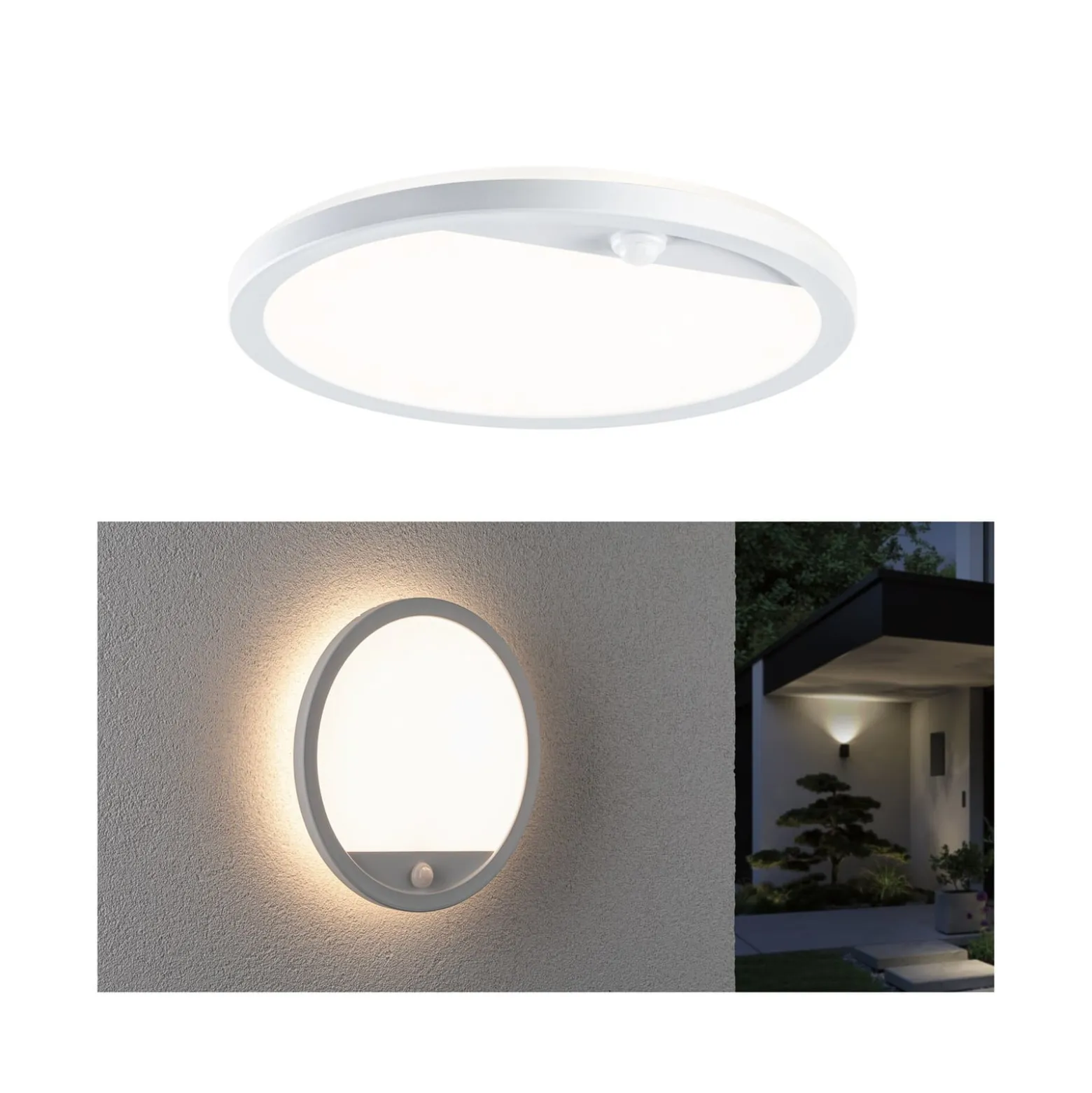Paulmann LED-Außenwandlampe Lamina, weiß, Sensor, IP44