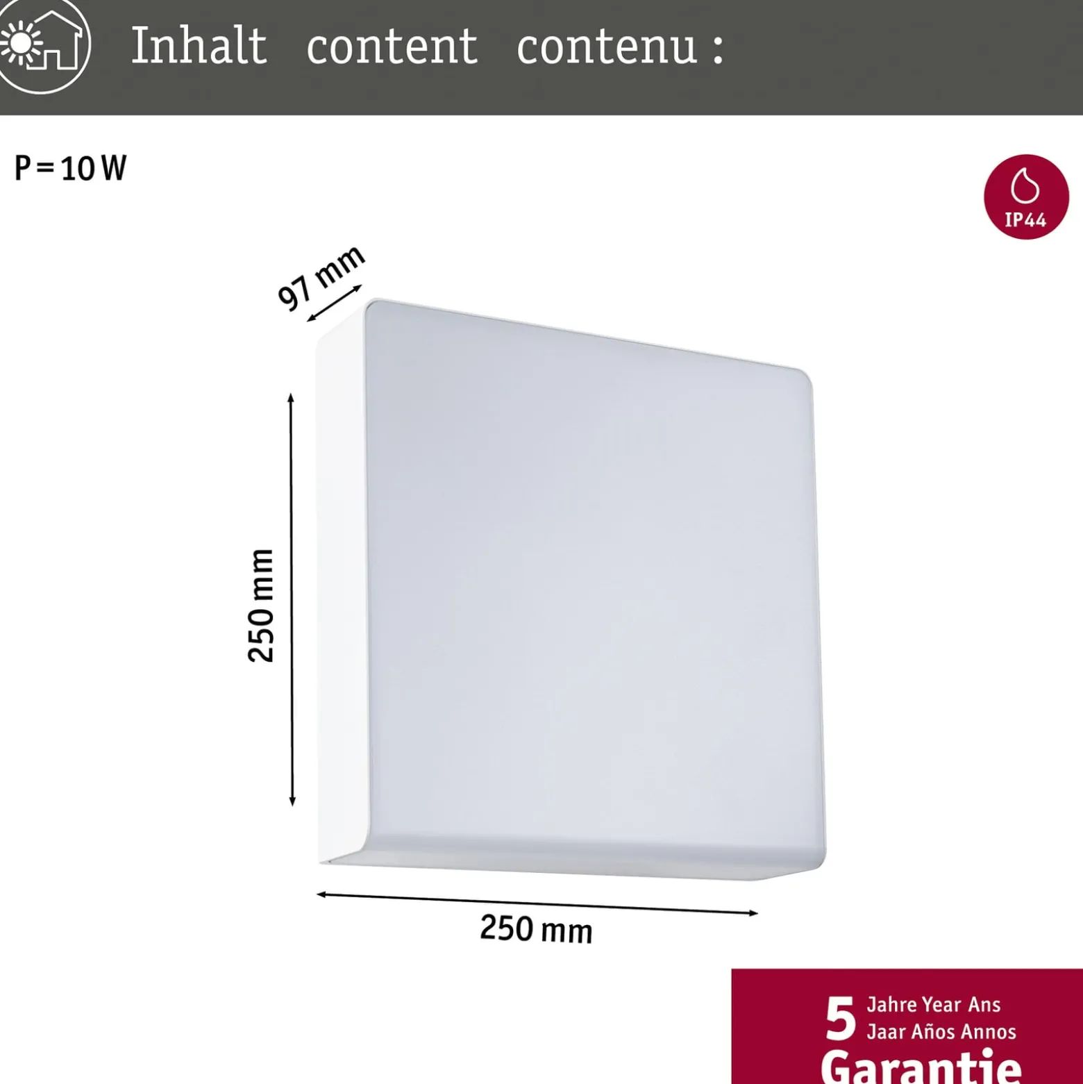 Paulmann LED-Außenwandleuchte Azalena, Sensor, weiß