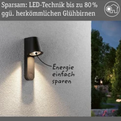 Paulmann LED-Außenwandleuchte Caissa, Aluminium, Sensor