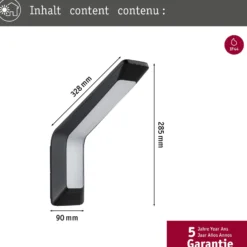 Paulmann LED-Außenwandleuchte Merano, Sensor, anthrazit