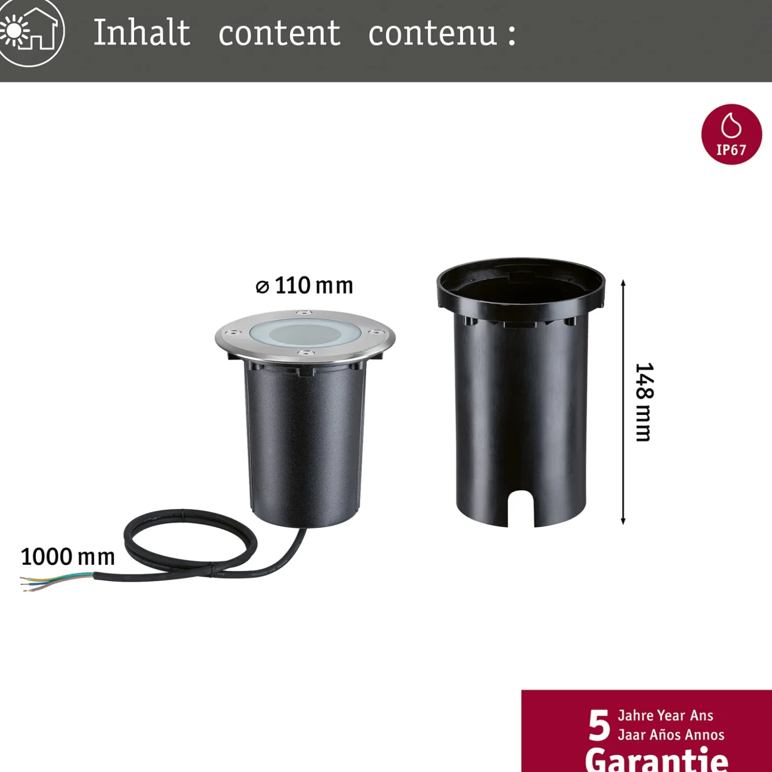 Paulmann LED-Bodeneinbauleuchte Floor, rund, RGBW, zigbee