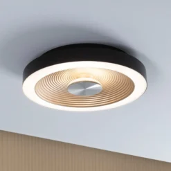 Paulmann LED-Deckenlampe Volea schwarz/gold Ø 32 cm IP44 dim