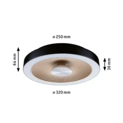 Paulmann LED-Deckenlampe Volea schwarz/gold Ø 32 cm IP44 dim