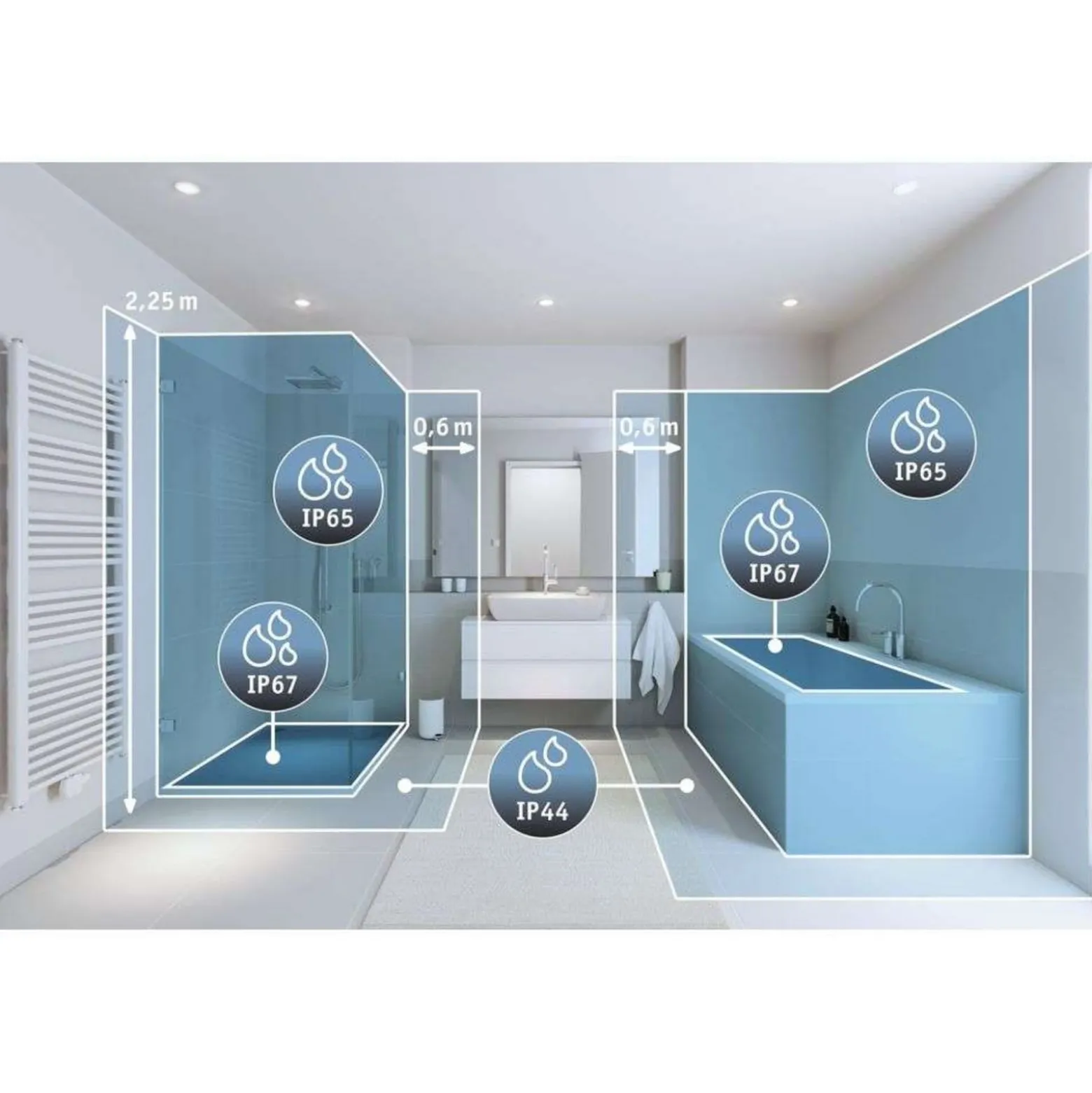 Paulmann LED-Deckenlampe Volea, weiß/silber Ø 40 cm IP44 dim