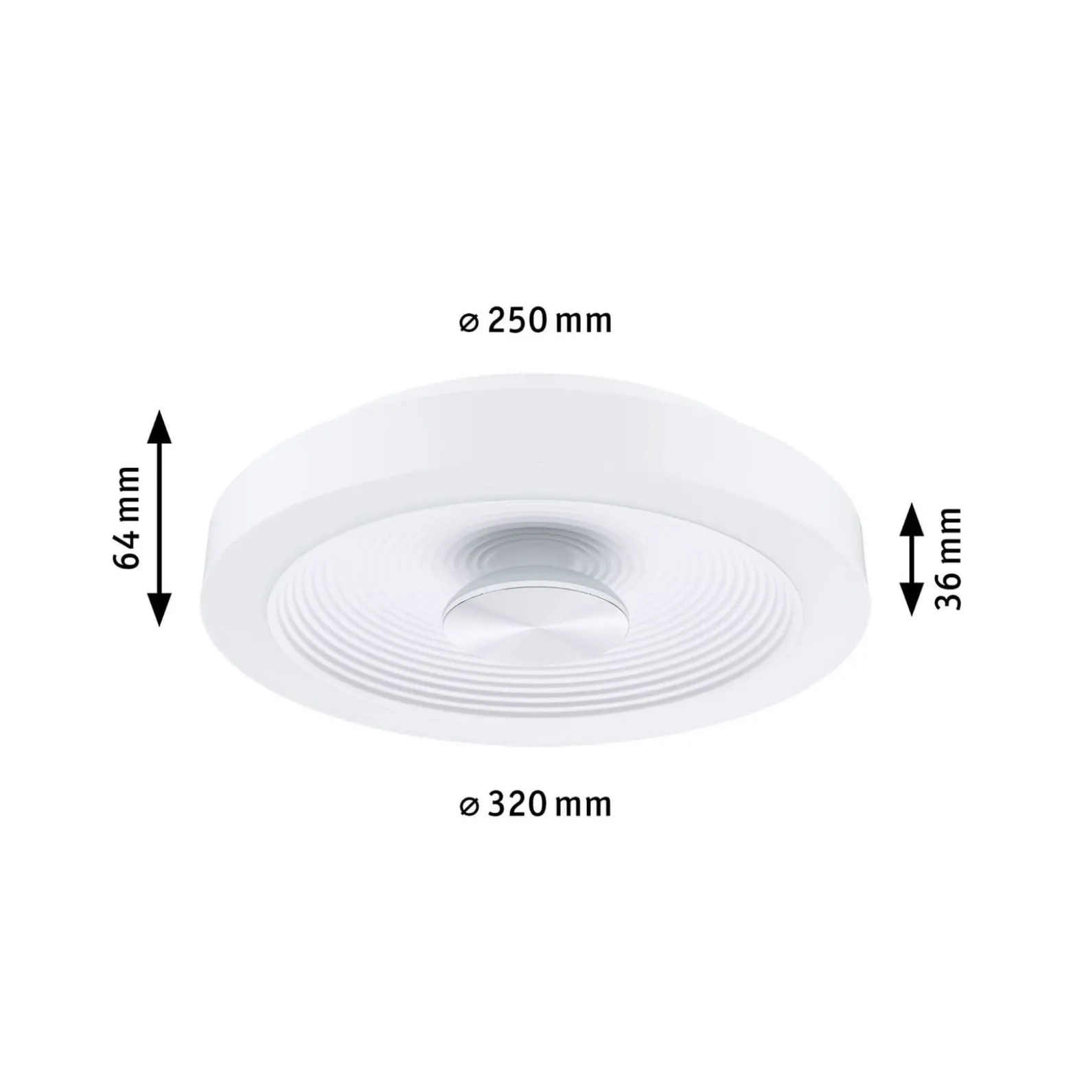 Paulmann LED-Deckenlampe Volea, weiß/silber Ø 32 cm IP44 dim