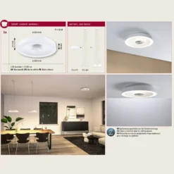 Paulmann LED-Deckenlampe Volea, weiß/silber Ø 32 cm IP44 dim
