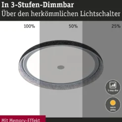 Paulmann LED-Deckenlampe Zarina, anthrazit, Filz, 3-step-dim