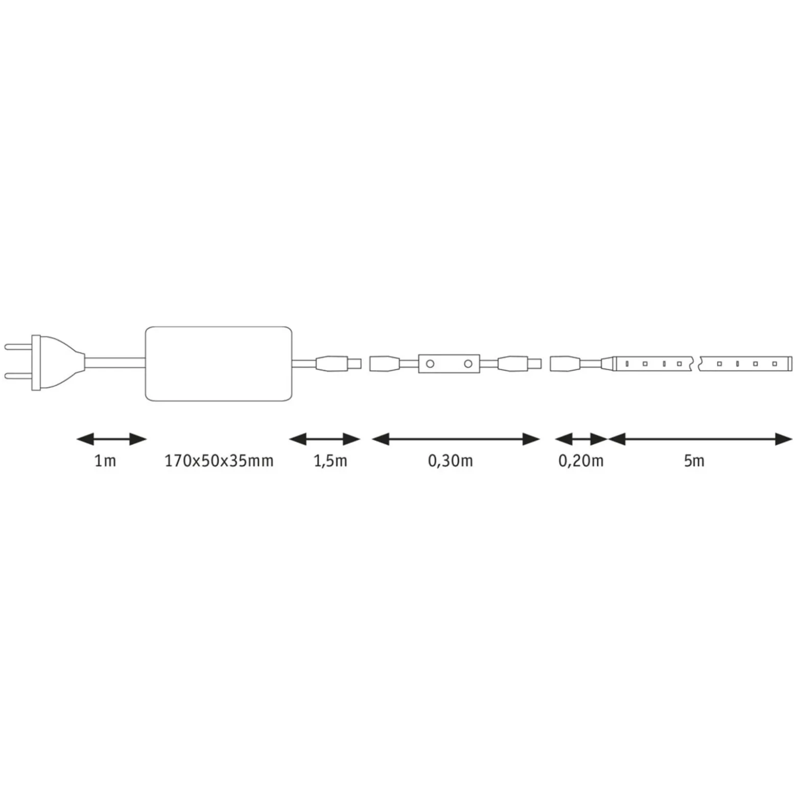 Paulmann LED-Dekoleuchte SimpLED 5 m, 3.000 K