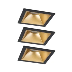 Paulmann LED-Einbau Cole Coin schwarz/gold eckig IP44 dim 3x