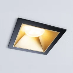 Paulmann LED-Einbau Cole Coin schwarz/gold eckig IP44 dim 3x