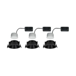 Paulmann LED-Einbaulampe Cole Coin schwarz Ø9cm IP44 dim 3er