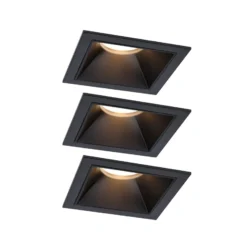 Paulmann LED-Einbauspot Cole Coin schwarz eckig IP44 dim 3er