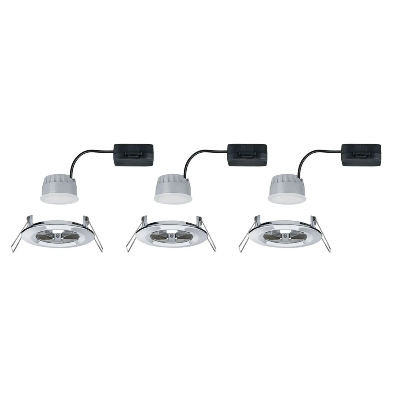 Paulmann LED-Einbauspot Nova Coin 3er chrom rund dimmbar