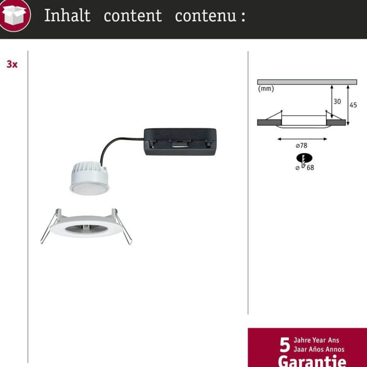Paulmann LED-Einbauspot Nova Coin Smart weiß RGBW 3er 7,8cm