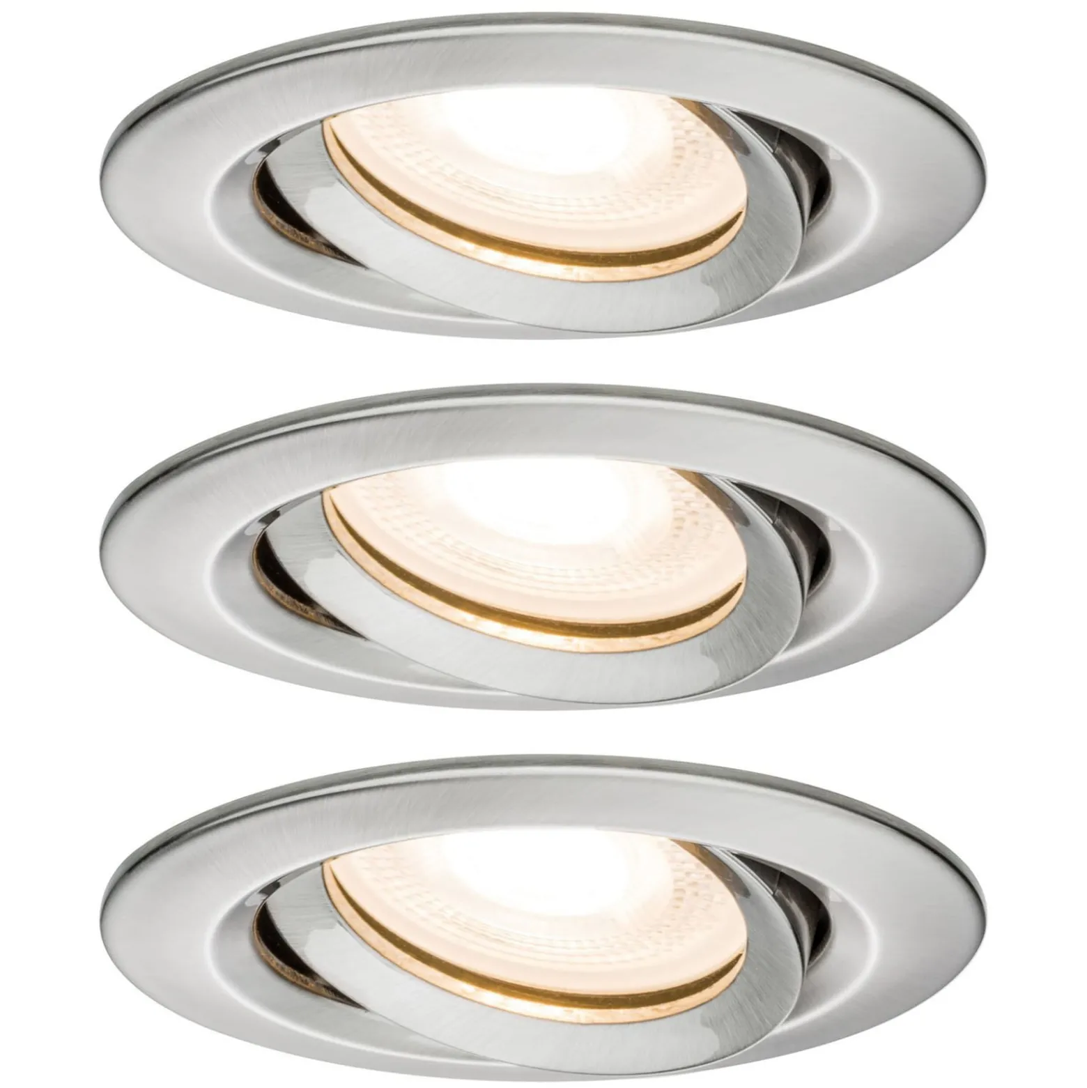 Paulmann LED-Einbauspot Nova 3er eisen, dimmbar, IP65, 2700K