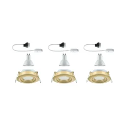 Paulmann LED-Einbauspot Nova 3er gold, dimmbar, IP65, 2700K