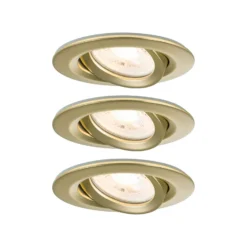 Paulmann LED-Einbauspot Nova 3er gold, dimmbar, IP65, 2700K