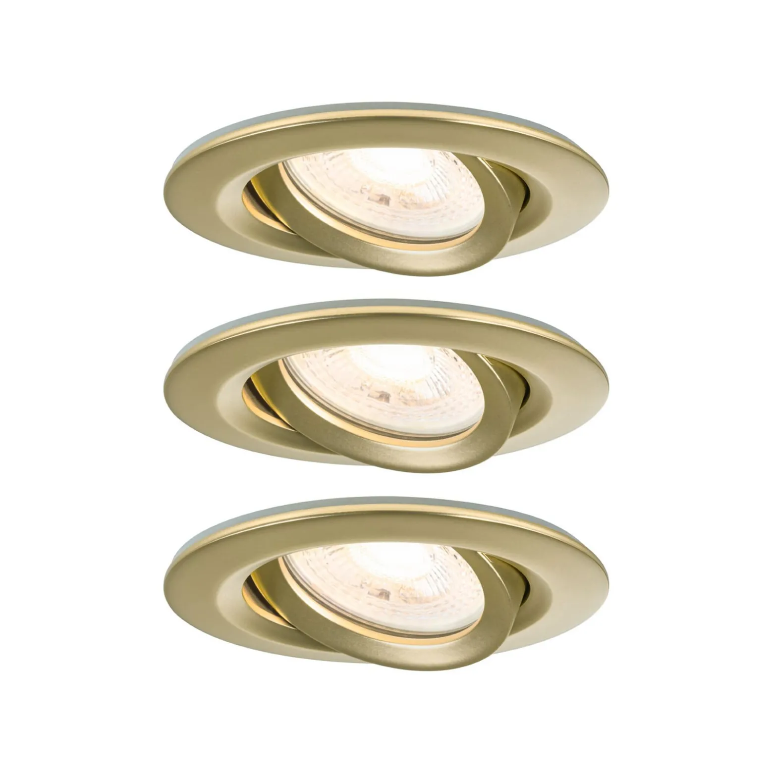 Paulmann LED-Einbauspot Nova 3er gold, dimmbar, IP65, 2700K