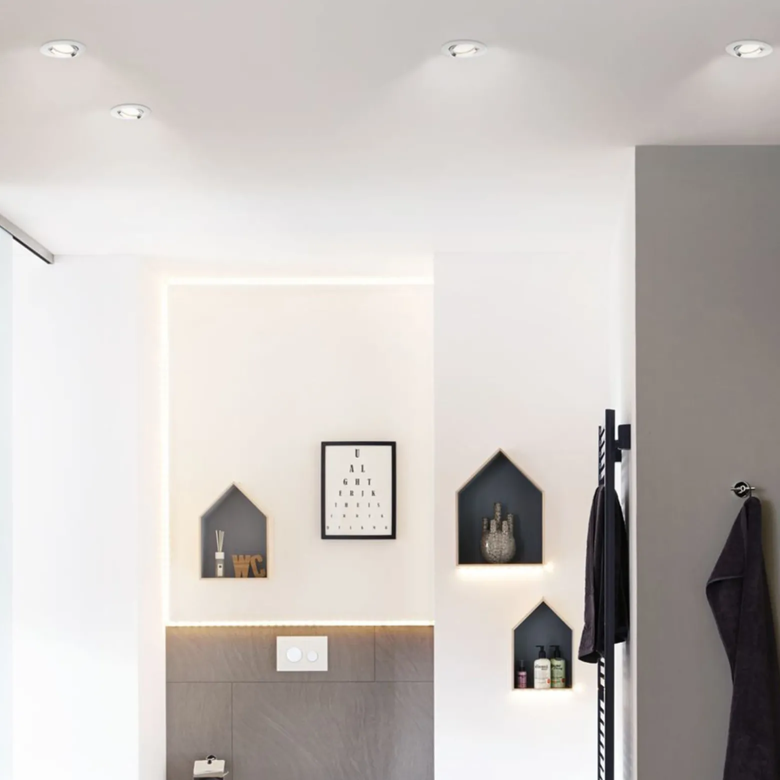 Paulmann LED-Einbauspot Nova 3er weiß, dimmbar, IP65, 2700K