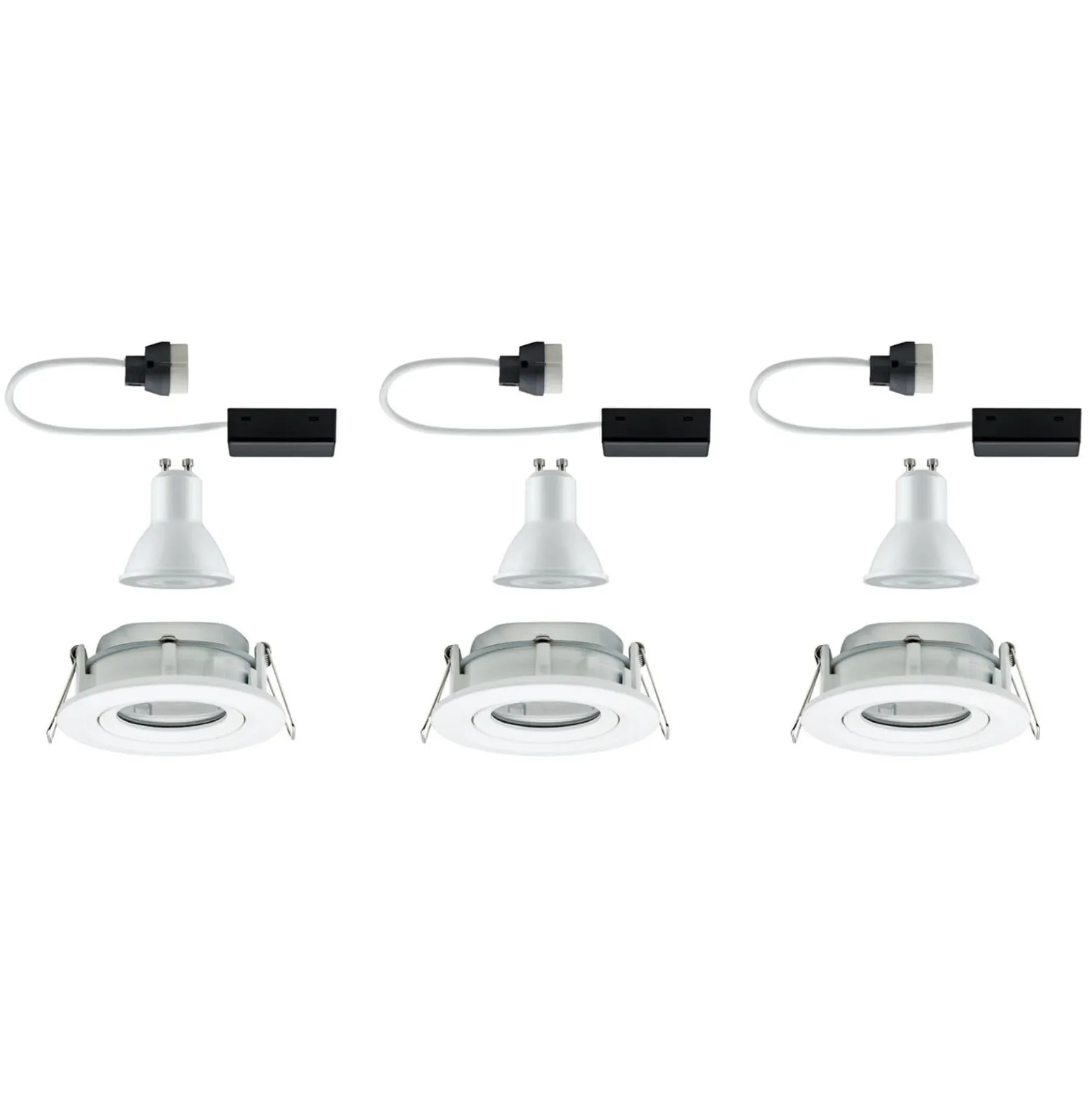 Paulmann LED-Einbauspot Nova 3er weiß, dimmbar, IP65, 2700K