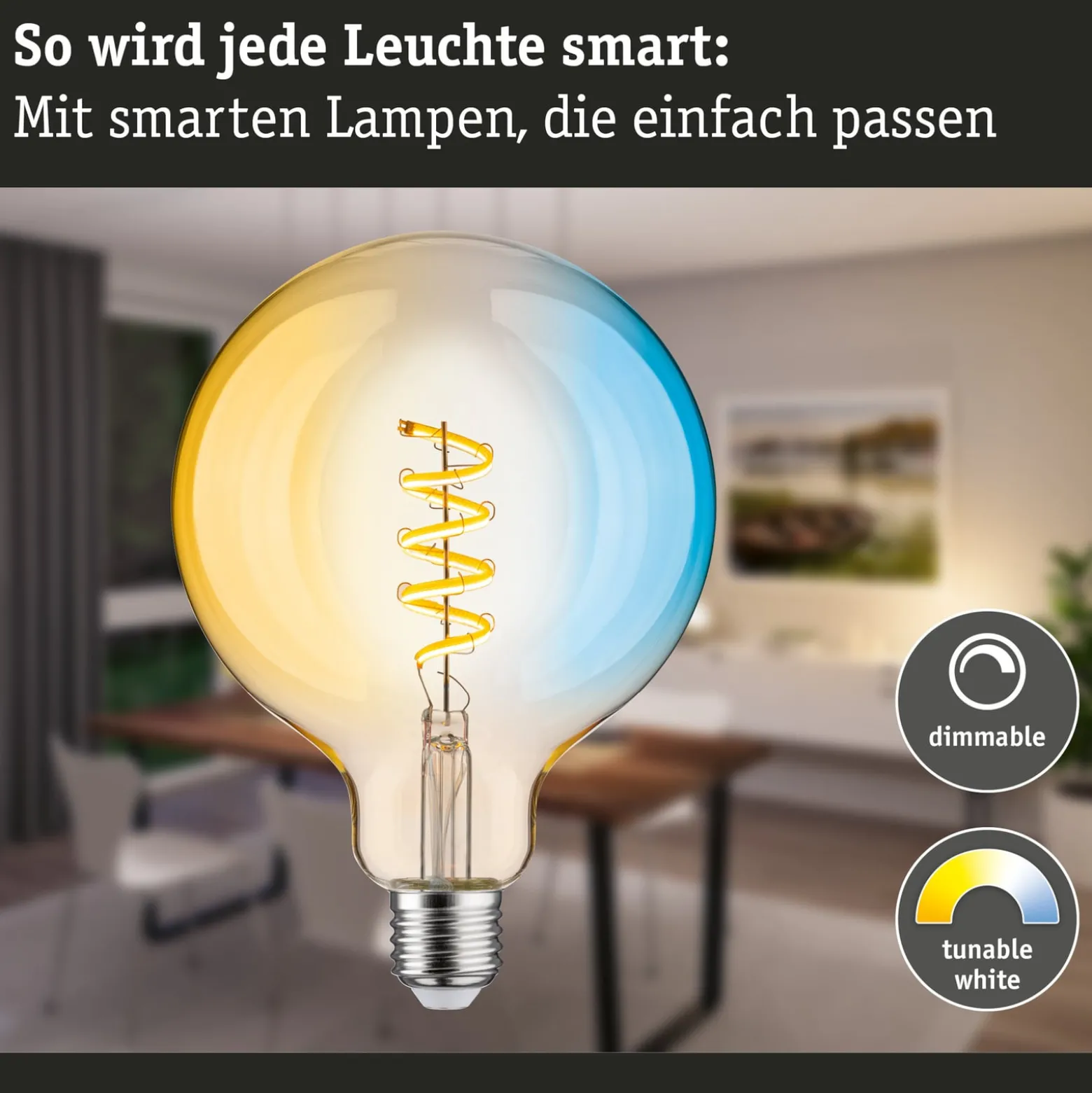 Paulmann LED-Globe G125 Zigbee E27 7,5W gold CCT