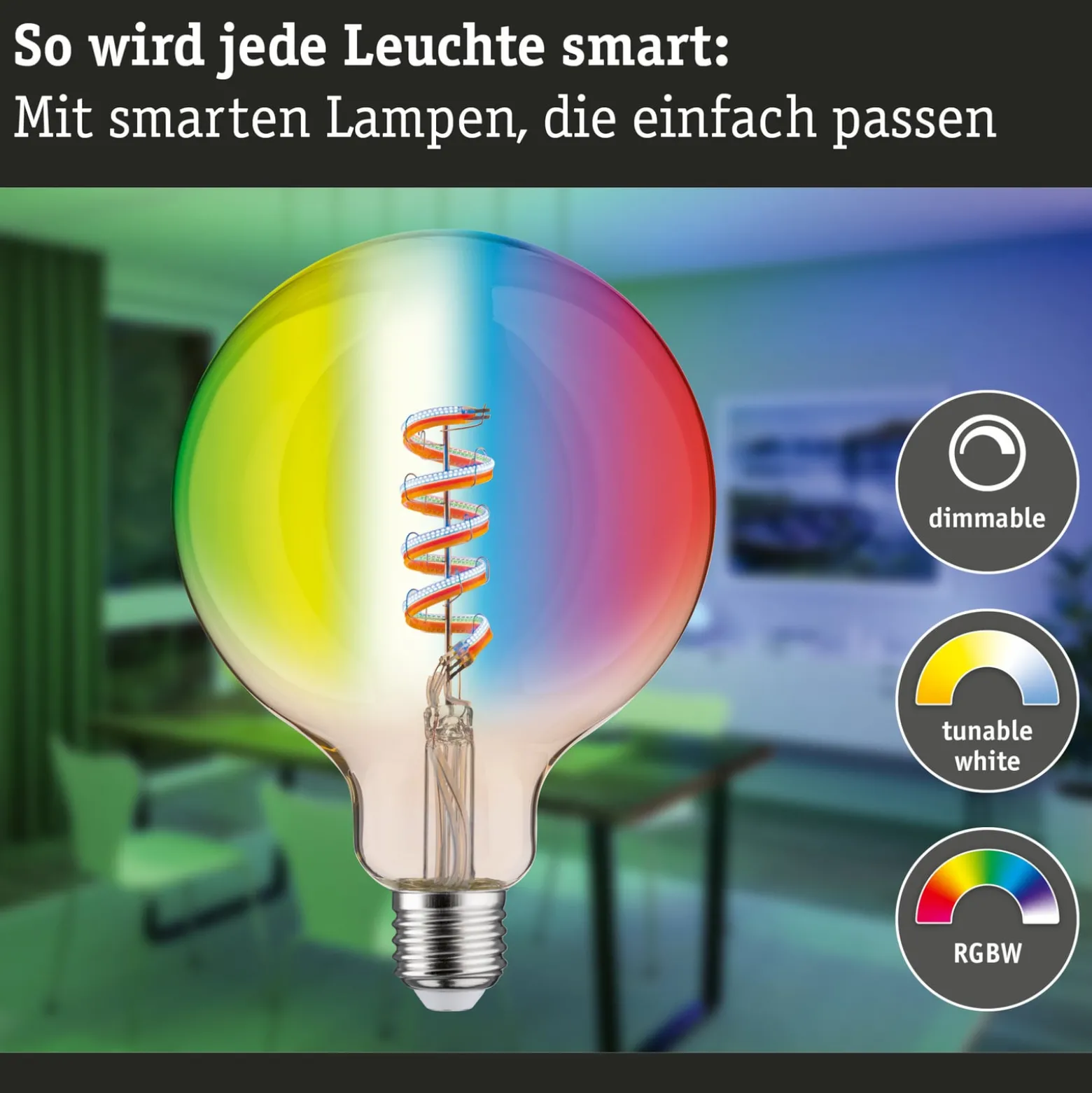 Paulmann LED-Globe G125 Zigbee E27 6,3W gold RGBW
