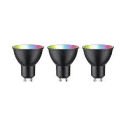 Paulmann LED GU10 4,8W 350lm Zigbee schwarz 3er
