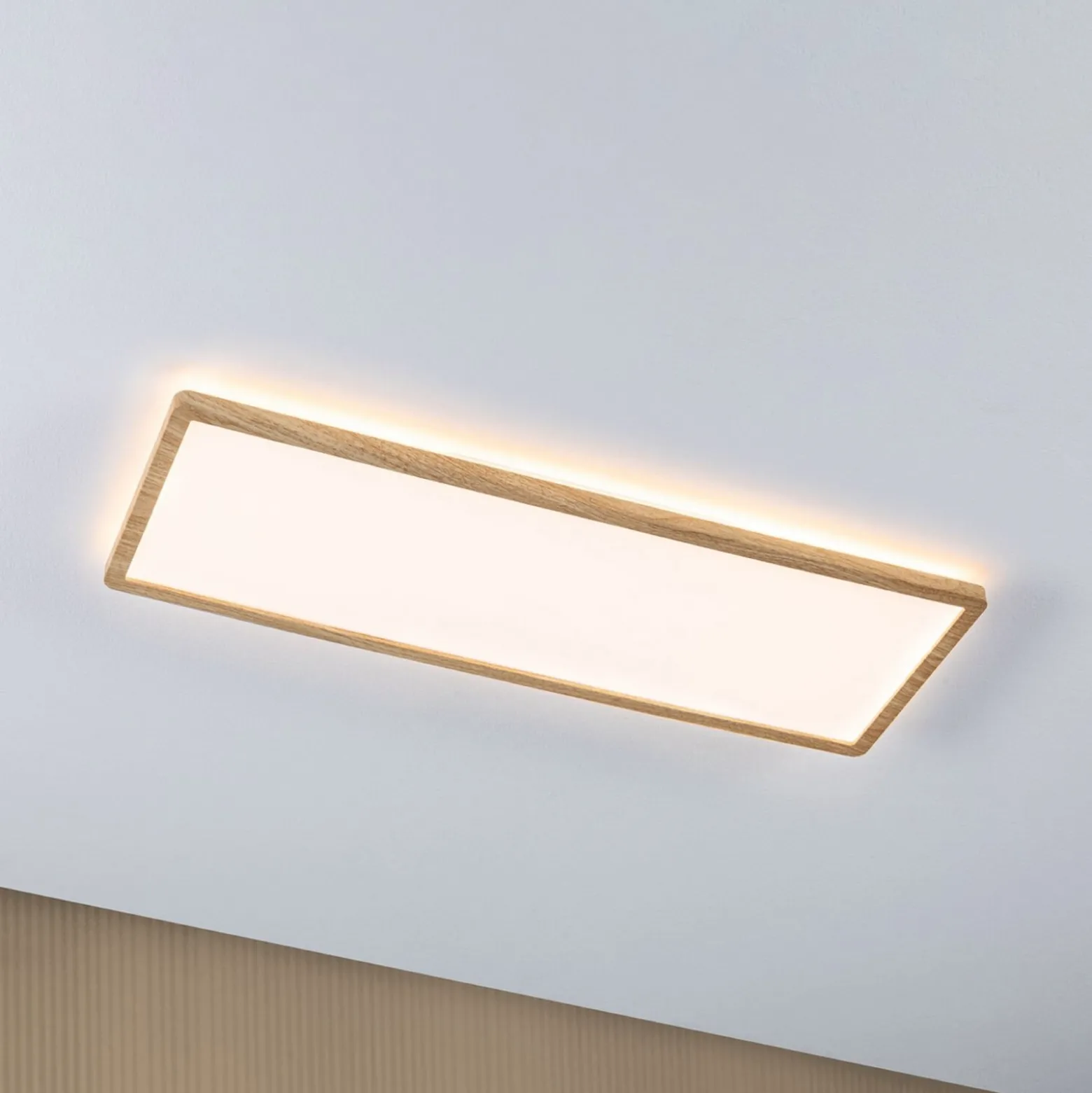 Paulmann LED-Panel Atria Shine 58cm holz IP44 3000K an/aus