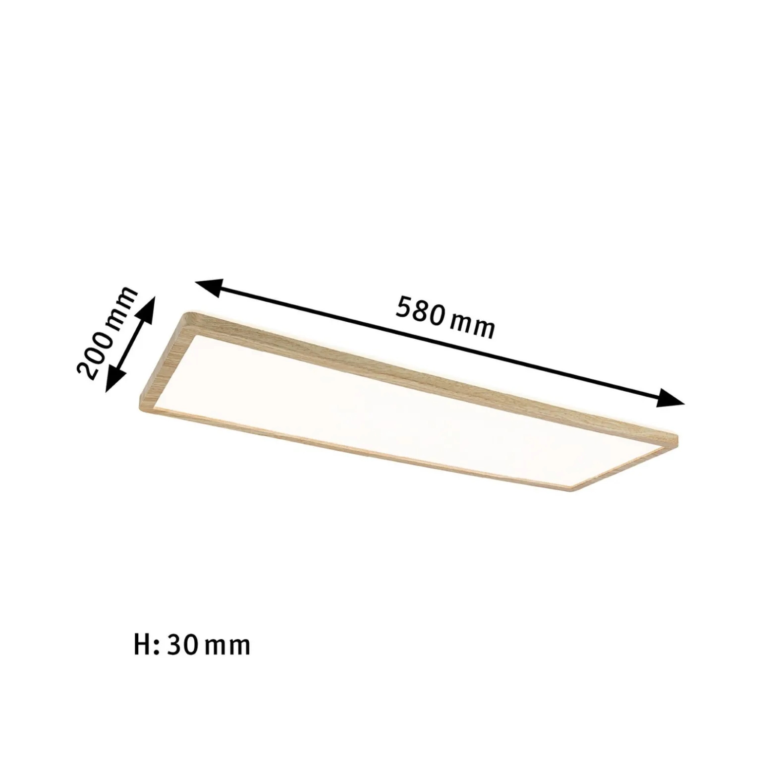 Paulmann LED-Panel Atria Shine 58cm holz IP44 3000K an/aus