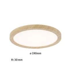 Paulmann LED-Panel Atria Shine Ø19cm holz IP44 3000K an/aus