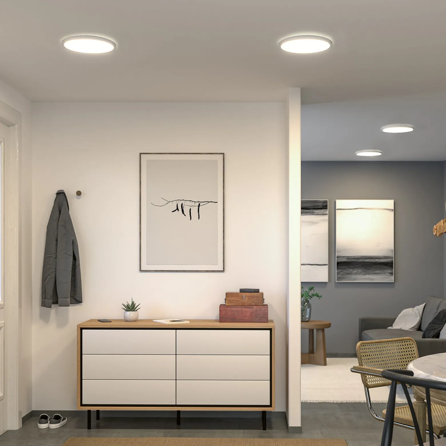 Paulmann LED-Panel Atria Shine Ø29cm weiß IP44 3000K an/aus