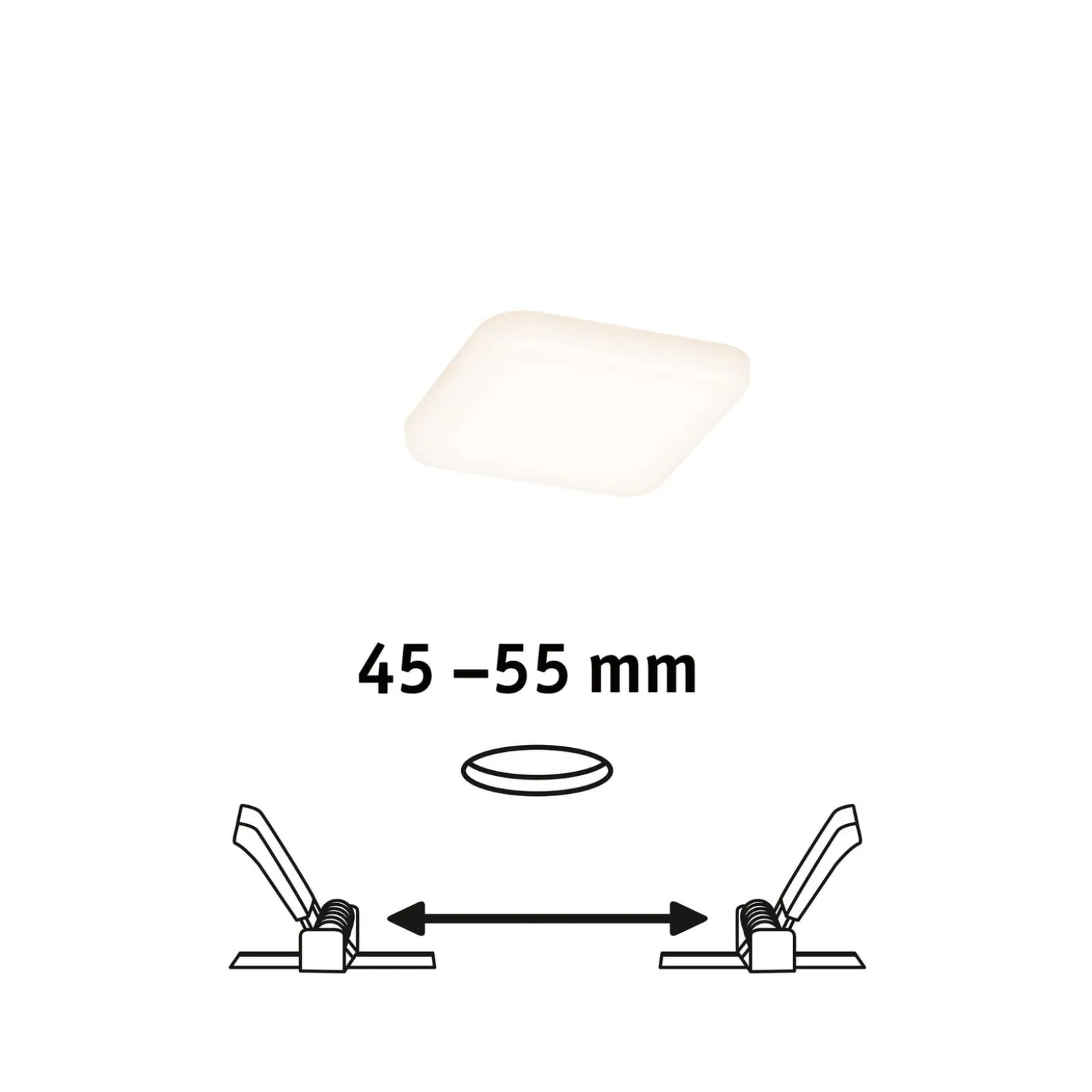 Paulmann LED-Panel Veluna 3.000K eckig 7,5 cm
