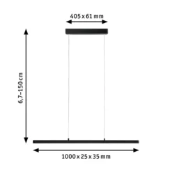 Paulmann LED-Pendelleuchte Lento schwarz 100cm up/down, dim.