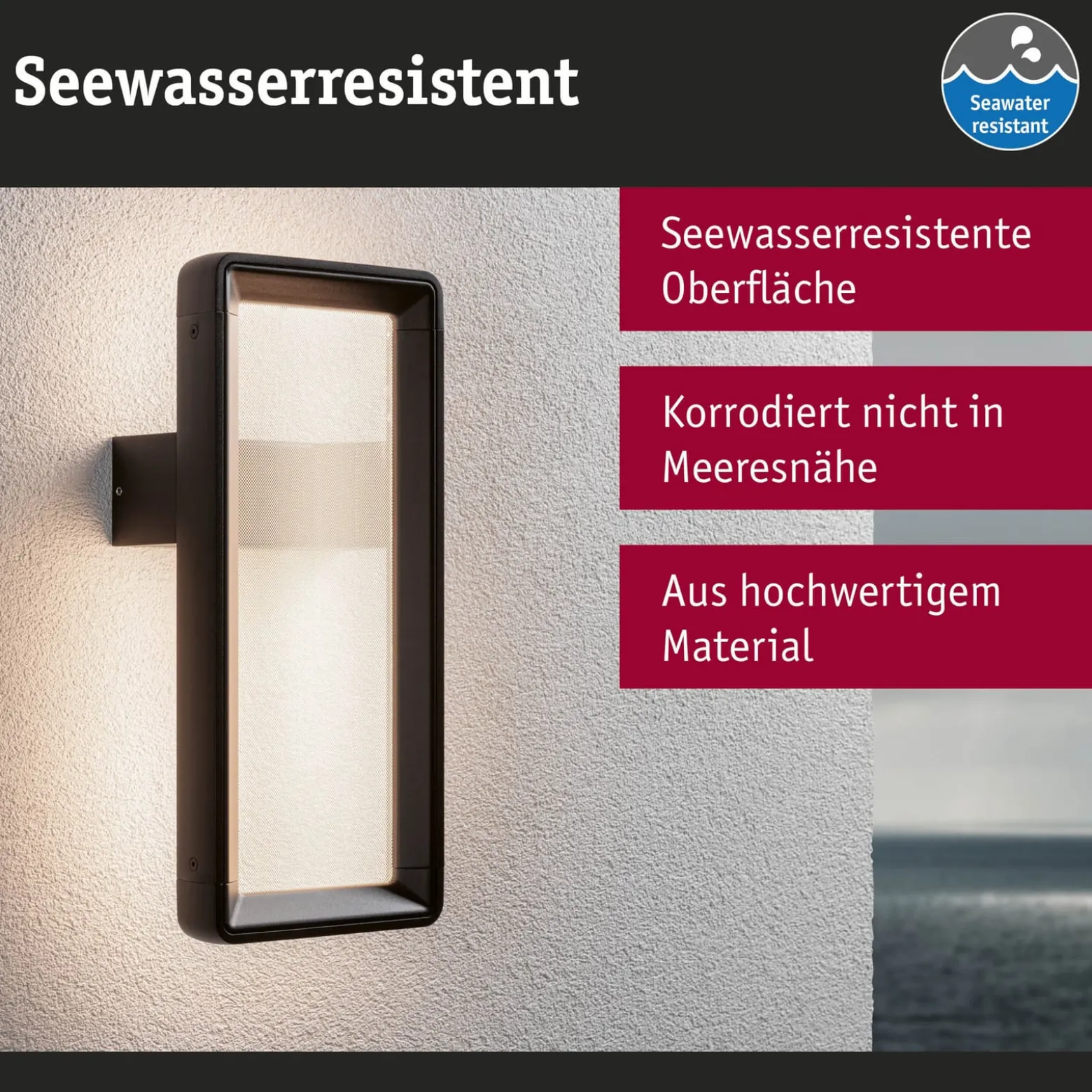 Paulmann LED-Sensor-Außenwandleuchte Reana, anthrazit IP44