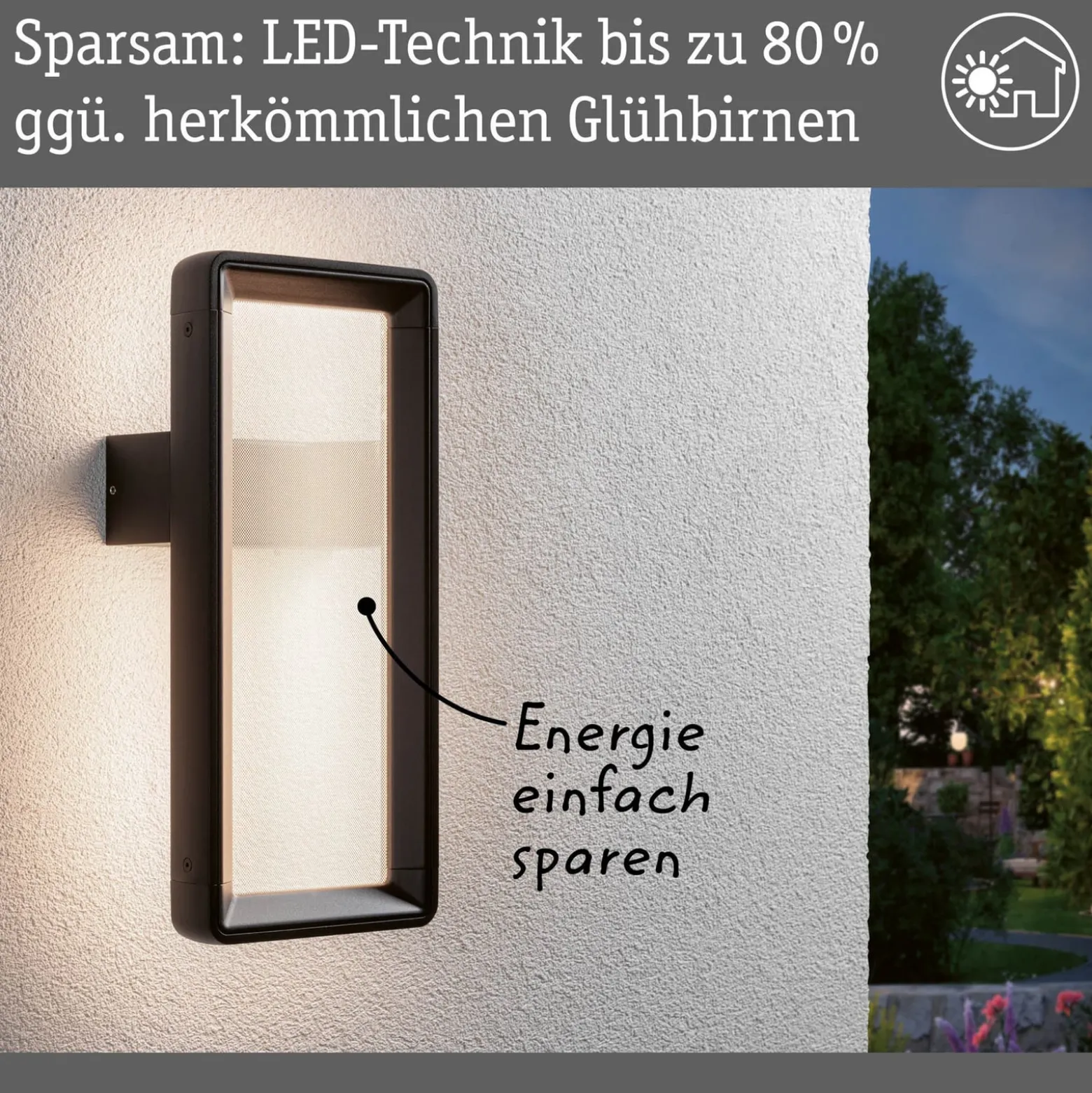 Paulmann LED-Sensor-Außenwandleuchte Reana, anthrazit IP44